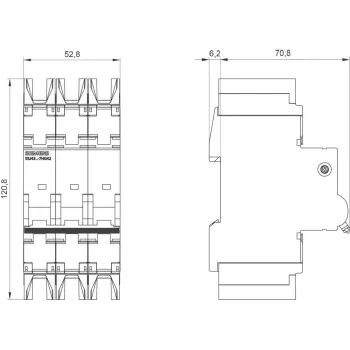 Siemens SENTRON 5SJ4 3 polių automatinis grandinės pertraukiklis, C charakteristika, 16 A, 6 kA, 400 V AC 5SJ43167HG42