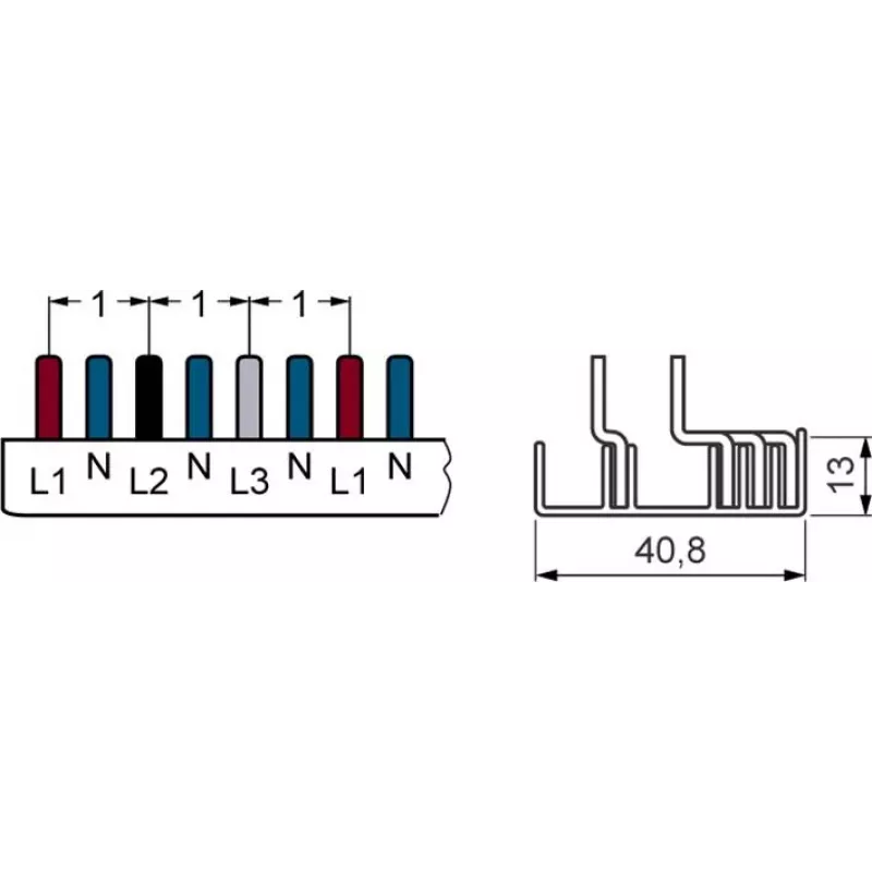 SIEMENS 5ST37730 kištukinė šynelė 10mm² 3P+N 1000mm