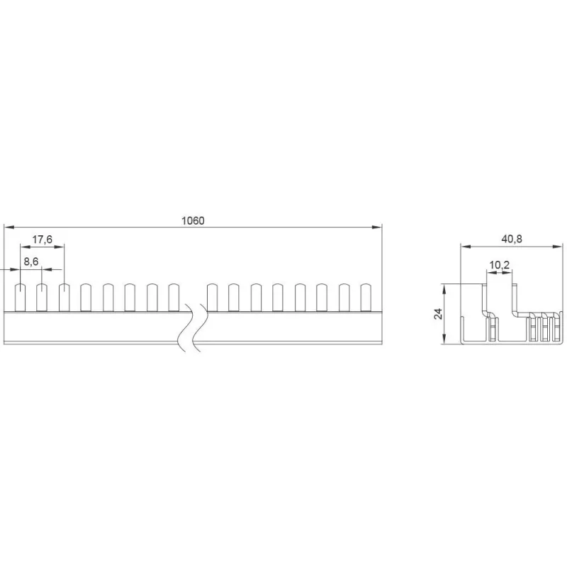 SIEMENS 5ST37730 kištukinė šynelė 10mm² 3P+N 1000mm