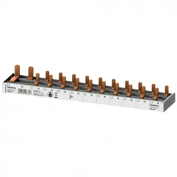 SIEMENS 5ST37840 kaištinė šyna 16mm², 1x RCD 1P+N + 10x kompaktinių įrenginių, 12 TE