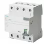 SIEMENS 5SV36468 liekamosios srovės automatinis jungiklis, A tipo, 63 A, 300 mA, 4 polių, 400 V, selektyvus