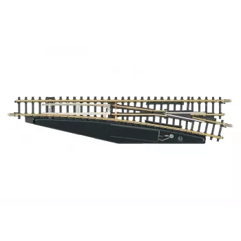 Märklin 8566 Z geležinkelio rankinis dešinysis iešmas, 110 mm, nikelio sidabro bėgiai, juodas plastikinis pagrindas