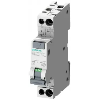 Siemens 5SV16166KK16 RCBO, 1P+N, 16 A, 30 mA, A tipo, C charakteristikos, 6 kA