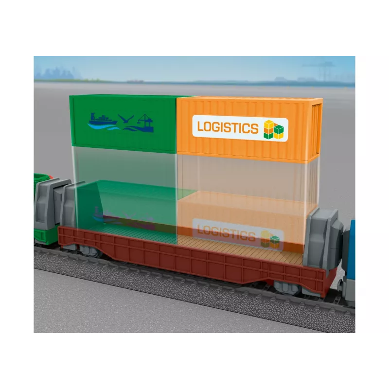 Märklin 29349 H0 startinis rinkinys „Container Logistics“ su 232 klasės dyzeliniu lokomotyvu ir 3 konteinerių platforminiais vagonais
