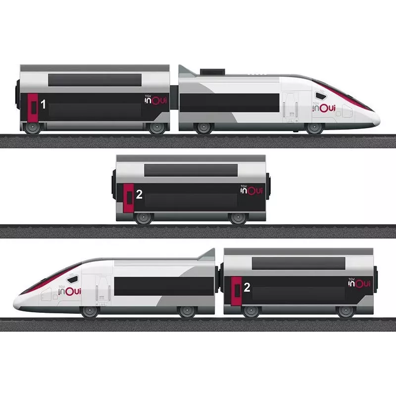 Märklin TGV Duplex H0 5 dalių skaitmeninis traukinio rinkinys su Mobile Station 2, baltas/juodas 029406