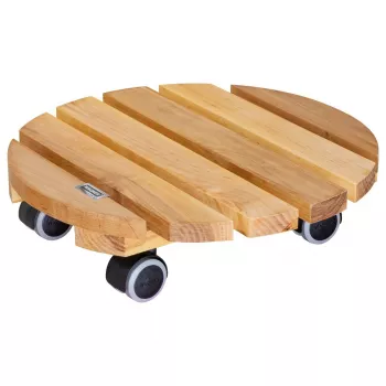 WAGNER Multiroller ERLE soft rund Ø34cm augalų vežimėlis, masyvo alksnio mediena, 100 kg, 3 pasukamosios ratukės, apsaugantis grindis 20026201