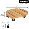 WAGNER Multiroller ERLE soft rund Ø34cm augalų vežimėlis, masyvo alksnio mediena, 100 kg, 3 pasukamosios ratukės, apsaugantis grindis 20026201