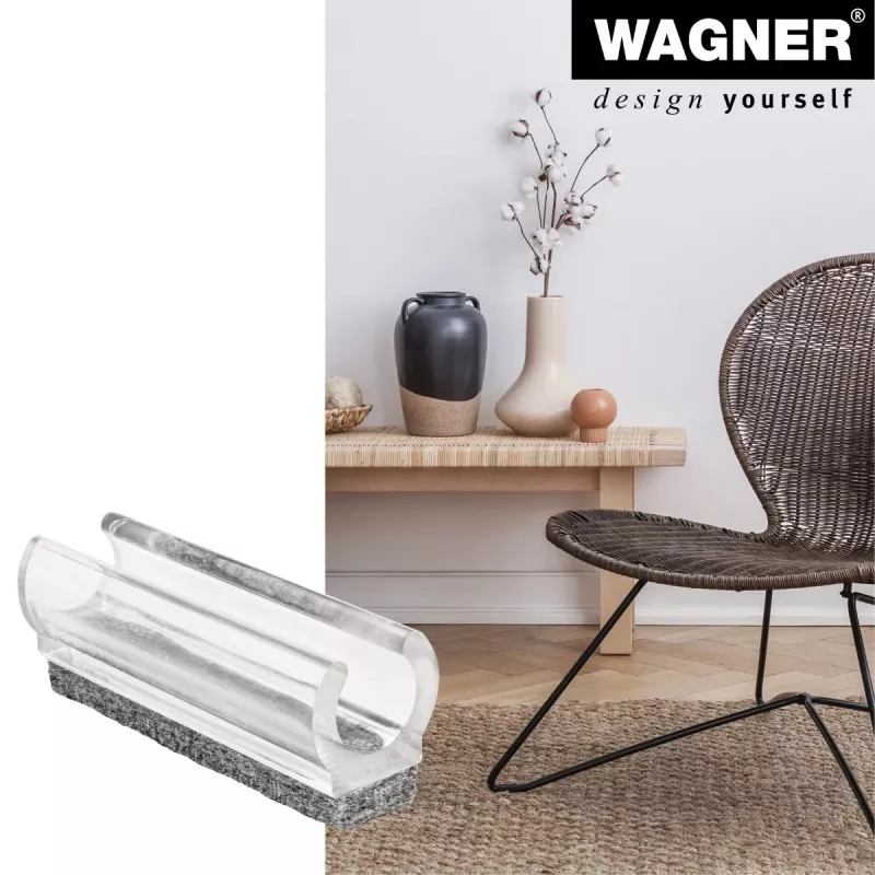 Wagner design yourself EH 0690 užsikabinantys baldiniai slankikliai, plastikiniai, 12 mm apvalioms kojelėms, 4 vnt., balti 15069099