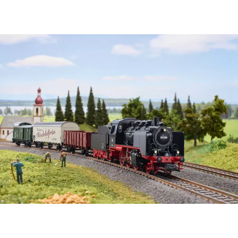 Märklin 29249 H0 skaitmeninis pradinis rinkinys - vietinis krovininis traukinys su DB 24 klasės garvežiu