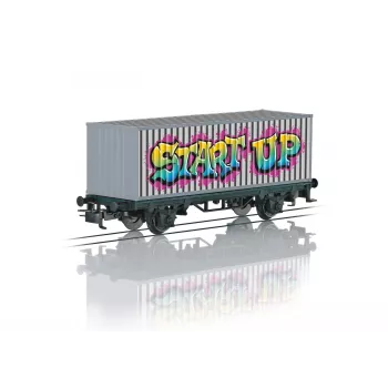Märklin 44831 H0 uždengtas krovininis vagonas, Märklin Magazin metinis vagonas 2001, V epocha, AC, Relex sankabos