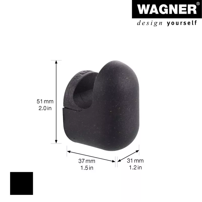 Wagner design yourself PILL drabužių kablys juodas, 1 vnt. (WH 0401) 17040121