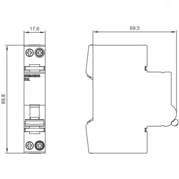 Siemens SENTRON 5SL6010-6 automatinis jungiklis, 1P+N, C10, 230V, 6kA