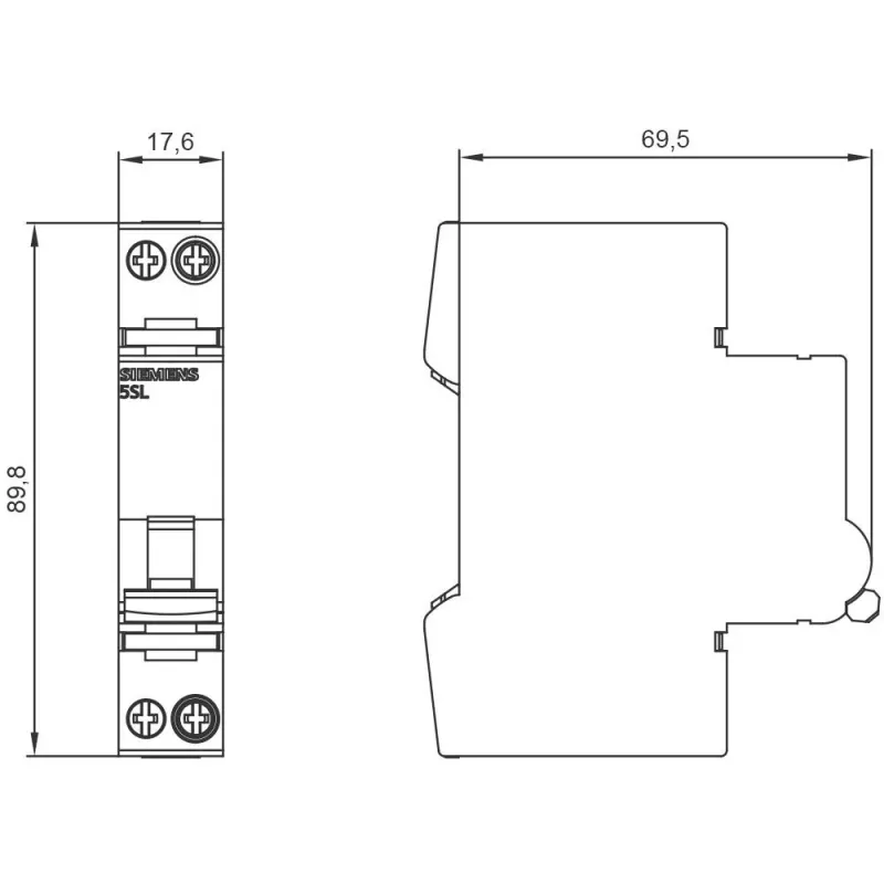 Siemens SENTRON 5SL6010-6 automatinis jungiklis, 1P+N, C10, 230V, 6kA