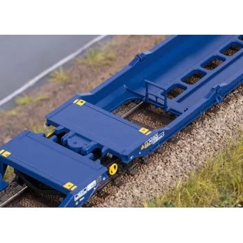Märklin 47474 Sdggmrss dvigubos kišenės vagonas H0 1:87 kobalto mėlyna 393 mm