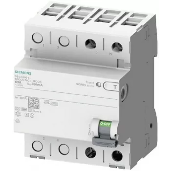 Siemens SENTRON 5SV3321-4 RCCB B tipo, 16 A, 30 mA, 2 polių, 230 V, trumpai atidėtas