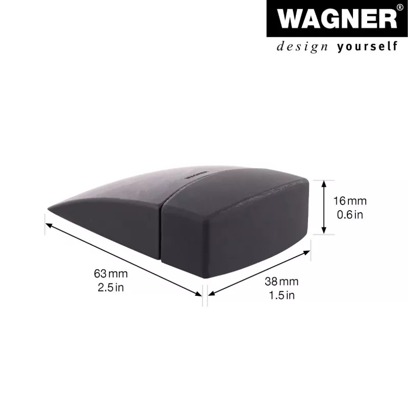 Wagner design yourself EH 5150 grindininis durų stabdiklis, cinko lydinio ir plastiko, matinis nikelis, 45 mm aukščio, 15515011