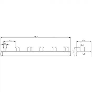 SIEMENS 5ST36760 kištukinė šynelė 10mm² 1P+N 12 modulių, 6 AFDD + 6 komponentams