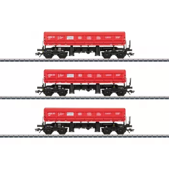 Märklin 48458 H0 3 vagonų šoninis iškrovimo vagonų rinkinys Fas, DB Schenker Rail Polska S.A.