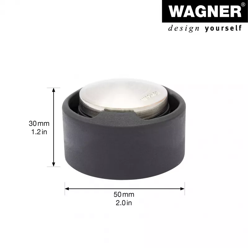 Wagner design yourself EH 5171 durų stabdiklis, cinko lydinio su guminiu amortizatoriumi, Ø 5 cm, matinis nikelis/juodas 15517111