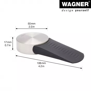 Wagner Design Yourself EH 5116 durų stabdiklis, cinko lydinio liejimo korpusas su guminiu amortizatoriumi, Ø 50 mm, matinis nikelis 15511611