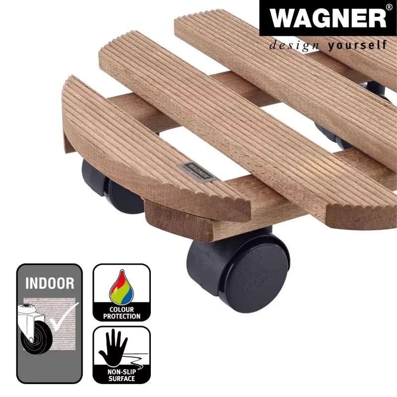 WAGNER Multiroller Country Palisander apvalus augalų vežimėlis, masyviojo raudonmedžio, 300 mm, 100 kg 20018301