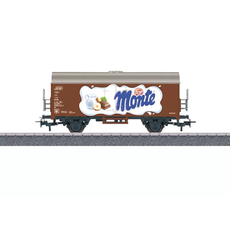 Märklin 44252 HO vėžės Gms 30 uždengtas prekinis vagonas, III epocha, DB, rudas