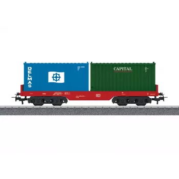 Märklin 44700 H0 dviejų ašių dengtas krovininis vagonas, DB rudas, III–IV epocha, Relex sankabos, 115 mm