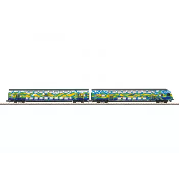 Märklin 87307 Z geležinkelio dviejų aukštų vagonų rinkinys Touristik 2 DB AG (1:220, 2 vagonai)
