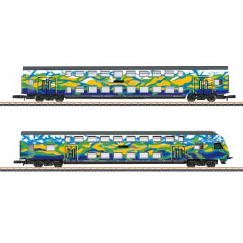 Märklin 87307 Z geležinkelio dviejų aukštų vagonų rinkinys Touristik 2 DB AG (1:220, 2 vagonai)