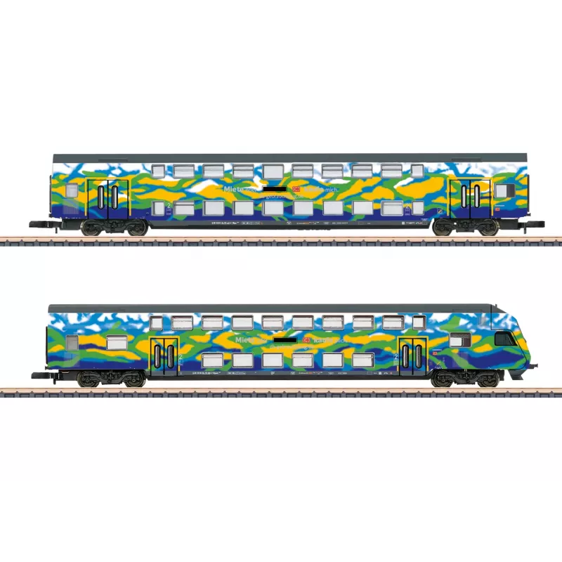 Märklin 87307 Z geležinkelio dviejų aukštų vagonų rinkinys Touristik 2 DB AG (1:220, 2 vagonai)