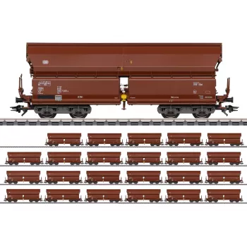 Märklin 000730 H0 24 vienetų rinkinys slenkamojo stogo vagonų Tals 968 DB IV epocha AC