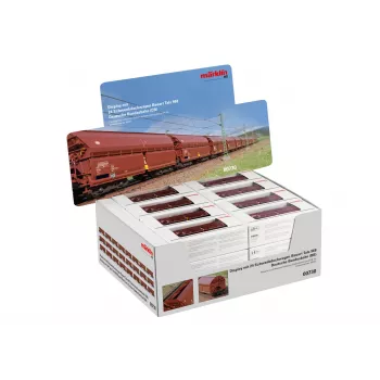 Märklin 000730 H0 24 vienetų rinkinys slenkamojo stogo vagonų Tals 968 DB IV epocha AC
