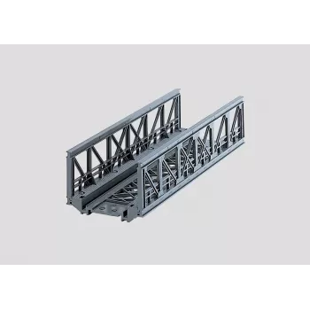 Märklin 07262 gardinio tilto maketas HO mastelio modelių geležinkeliams – pilkos spalvos plastikinis vieno kelio tilto rinkinys, ilgis 360 mm