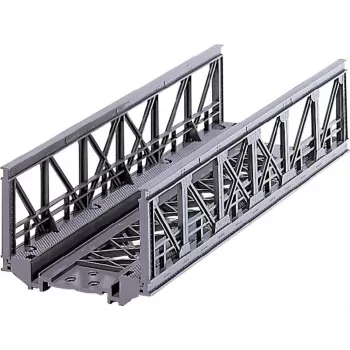 Märklin 07262 gardinio tilto maketas HO mastelio modelių geležinkeliams – pilkos spalvos plastikinis vieno kelio tilto rinkinys, ilgis 360 mm