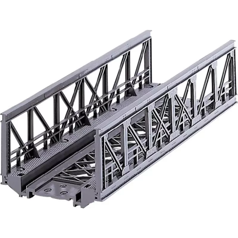 Märklin 07262 gardinio tilto maketas HO mastelio modelių geležinkeliams – pilkos spalvos plastikinis vieno kelio tilto rinkinys, ilgis 360 mm