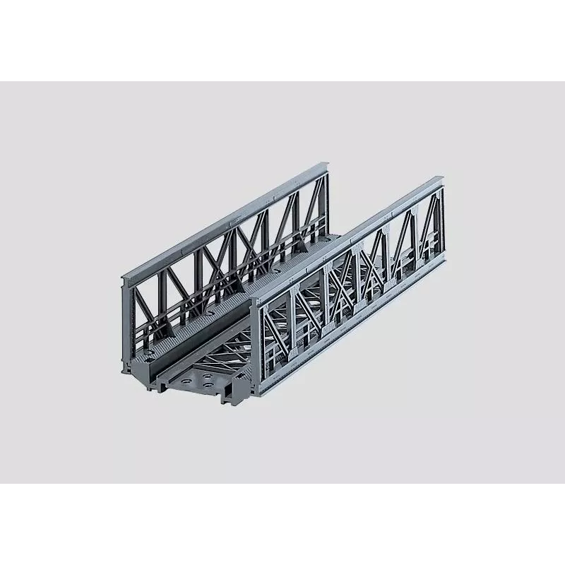 Märklin 07262 gardinio tilto maketas HO mastelio modelių geležinkeliams – pilkos spalvos plastikinis vieno kelio tilto rinkinys, ilgis 360 mm