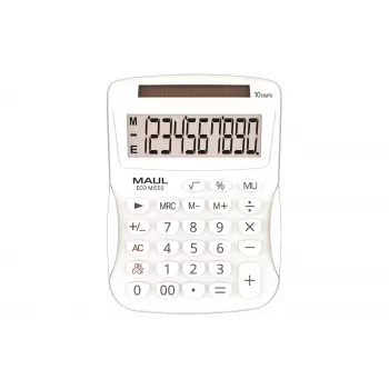 MAUL ECO MJ 555 stalinis skaičiuotuvas, baltas, 12 skaitmenų, dvigubas maitinimas 7263502