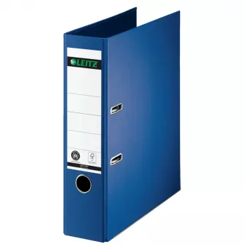 LEITZ 180° dokumentų segtuvas su svirtimi, A4, 80 mm, mėlynas, kieto kartono viršelis su spalvotu popieriaus įklotu, 600 lapų talpa, 1 vnt. (1007-00-68)