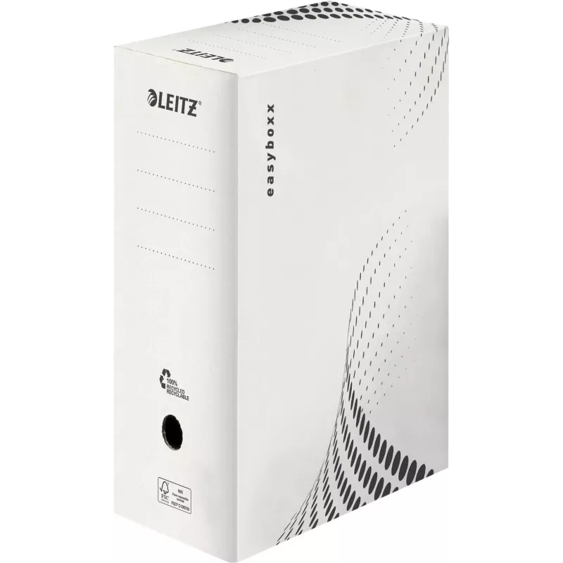 LEITZ easyboxx archyvavimo dėžė balta, 150 mm vidinis plotis, 25 vnt., perdirbtas gofruotasis kartonas
