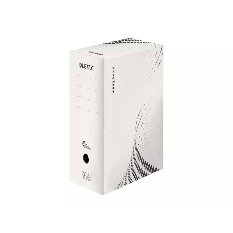 LEITZ easyboxx archyvavimo dėžė balta, 150 mm vidinis plotis, 25 vnt., perdirbtas gofruotasis kartonas