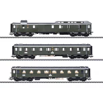Märklin 42490 H0 3 vagonų greitojo traukinio keleivinių vagonų rinkinys PwPost4ü-28 su DRG