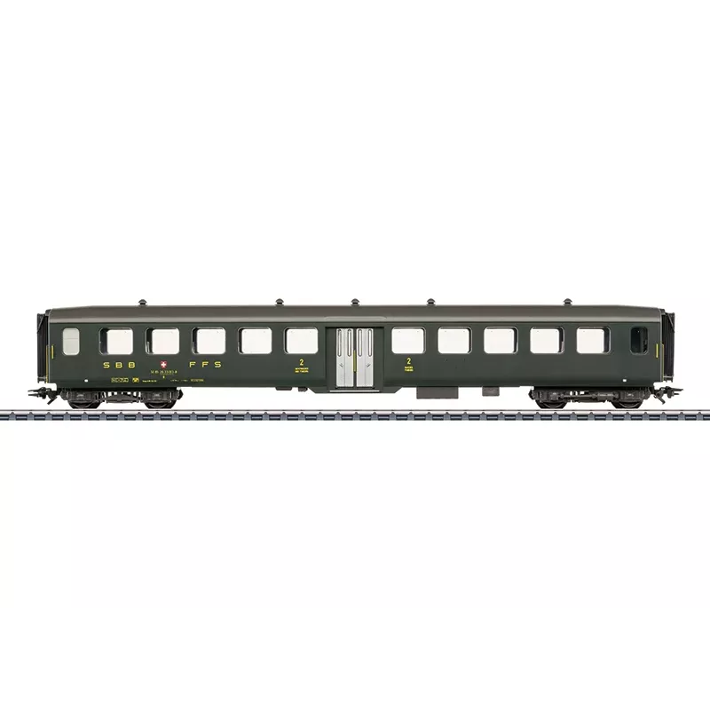 Märklin 043383 H0 lengvasis plieninis keleivinis vagonas, 2 klasė, SBB