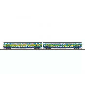 Märklin 87306 Z dviejų aukštų vagonų rinkinys Touristik 1 DB AG – 2 tarpiniai dviejų aukštų vagonai