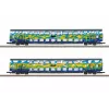 Märklin 87306 Z dviejų aukštų vagonų rinkinys Touristik 1 DB AG – 2 tarpiniai dviejų aukštų vagonai
