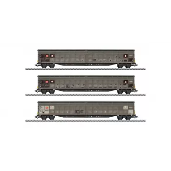 Märklin 48067 H0 3 vagonų slankiojančių sienelių bortinis vagonų rinkinys DB AG