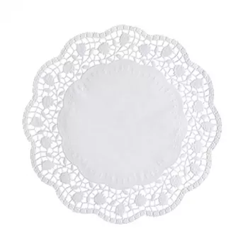 PAPSTAR Tortenspitzen apvalios torto servetėlės Ø 28 cm, 100 vienetų, baltos nėriniuoto rašto 12268