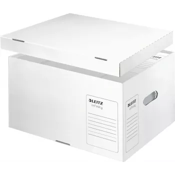 Leitz 61040000 Infinity archyvinė dėžė, balta, 10 vnt., A4/Folio, sukraunama, perdirbtas kartonas