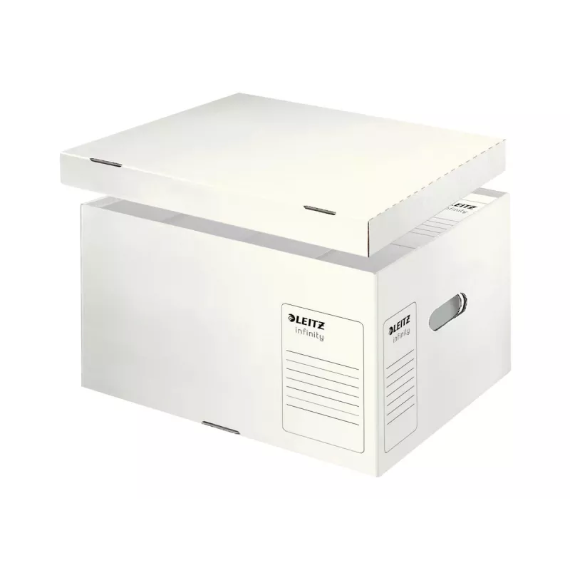 Leitz 61040000 Infinity archyvinė dėžė, balta, 10 vnt., A4/Folio, sukraunama, perdirbtas kartonas