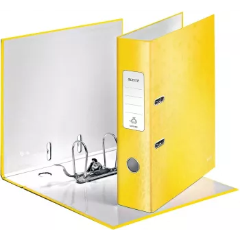 Leitz 180° WOW A4 dokumentų segtuvas su svirtimi, geltonas, 80 mm nugarėlė, 600 lapų, kartoninis, 10050016