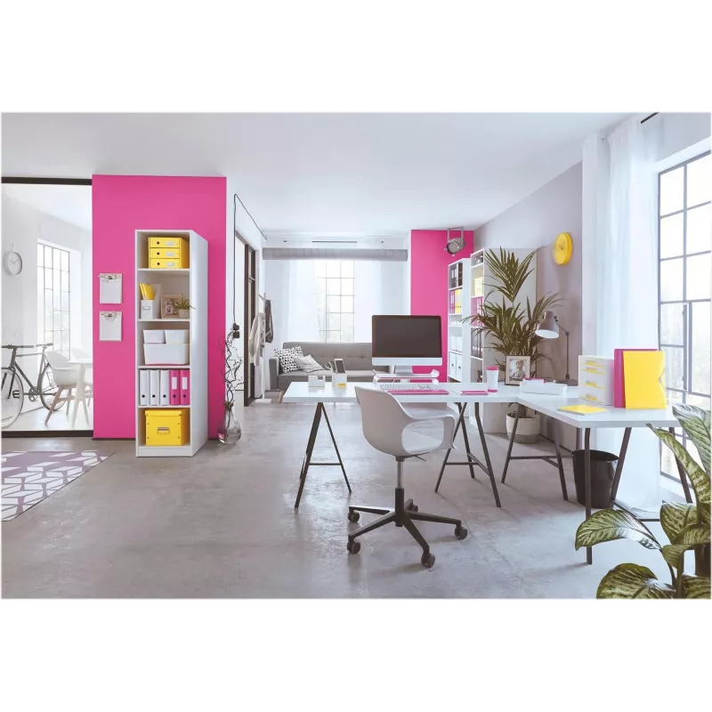 Leitz 180° WOW A4 dokumentų segtuvas su svirtimi, geltonas, 80 mm nugarėlė, 600 lapų, kartoninis, 10050016